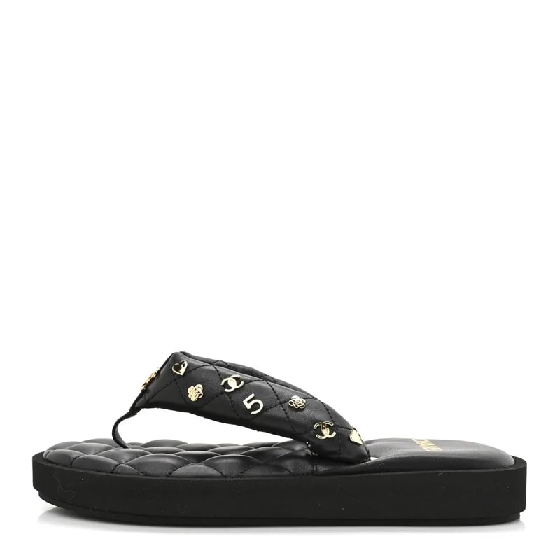 Chanel — Padded Charms Thong 36 — Designer Shoe — resale