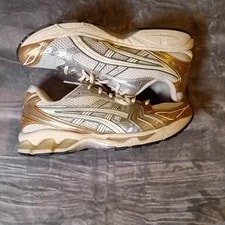 Asics — Asics Gel-kayano 14 White Gold Metallic Running Shoes 1203A537 10 — Sneaker — resale
