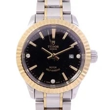 Tudor — Tudor Style 12113 Automatic Stainless Steel K18 Yellow Gold Black — Watch — resale