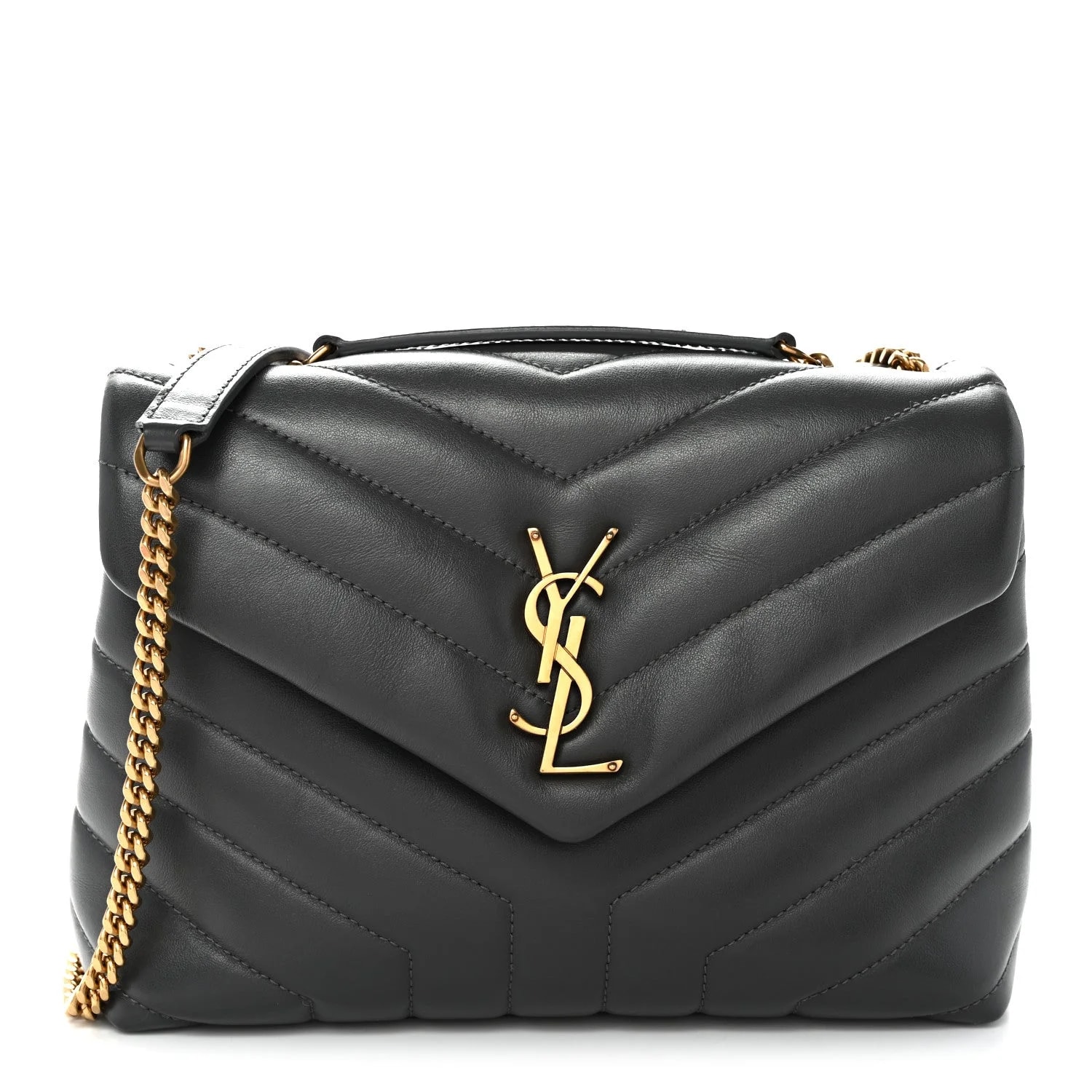 Saint Laurent — Y Small Loulou Chain Satchel Storm — Handbag — resale