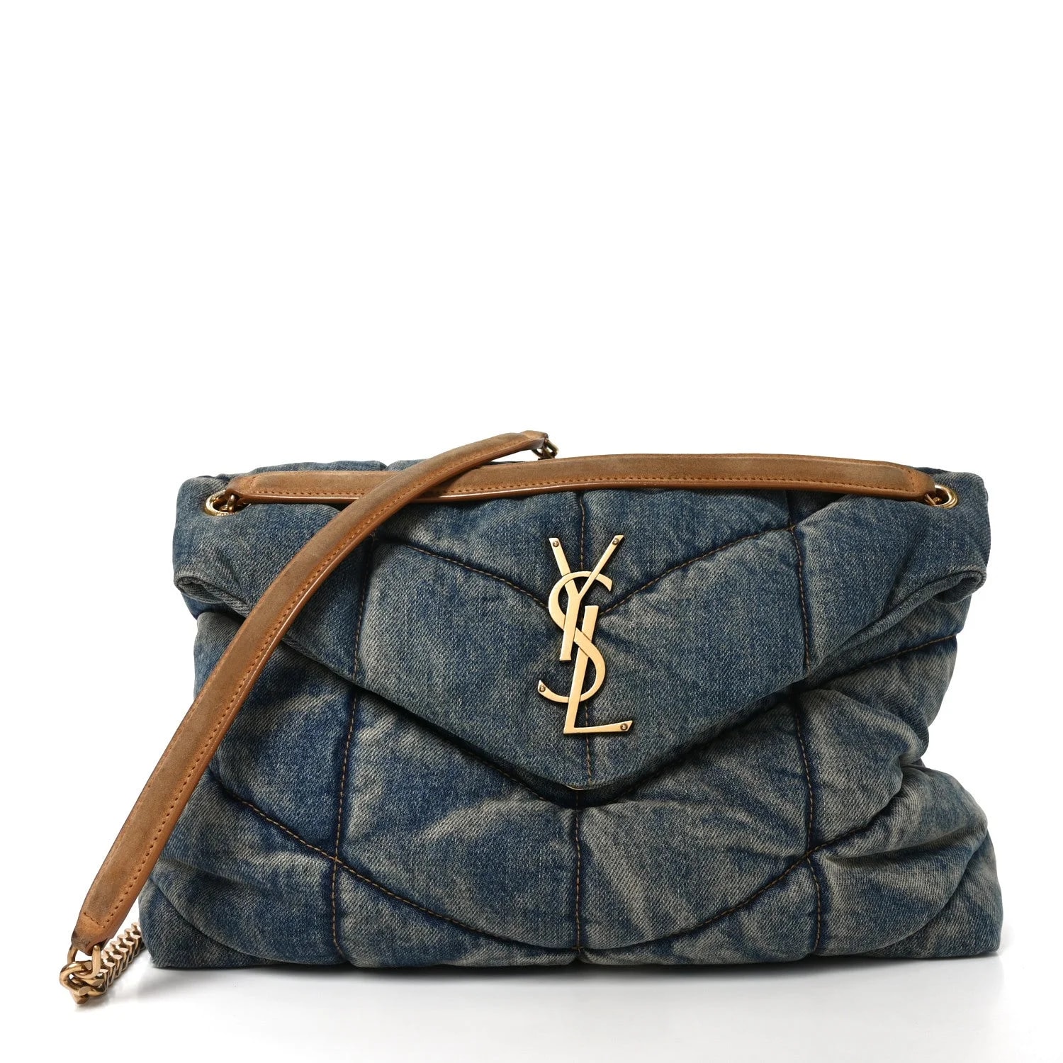 Saint Laurent — Medium Loulou Puffer Chain Satchel Cinnamon — Handbag — resale