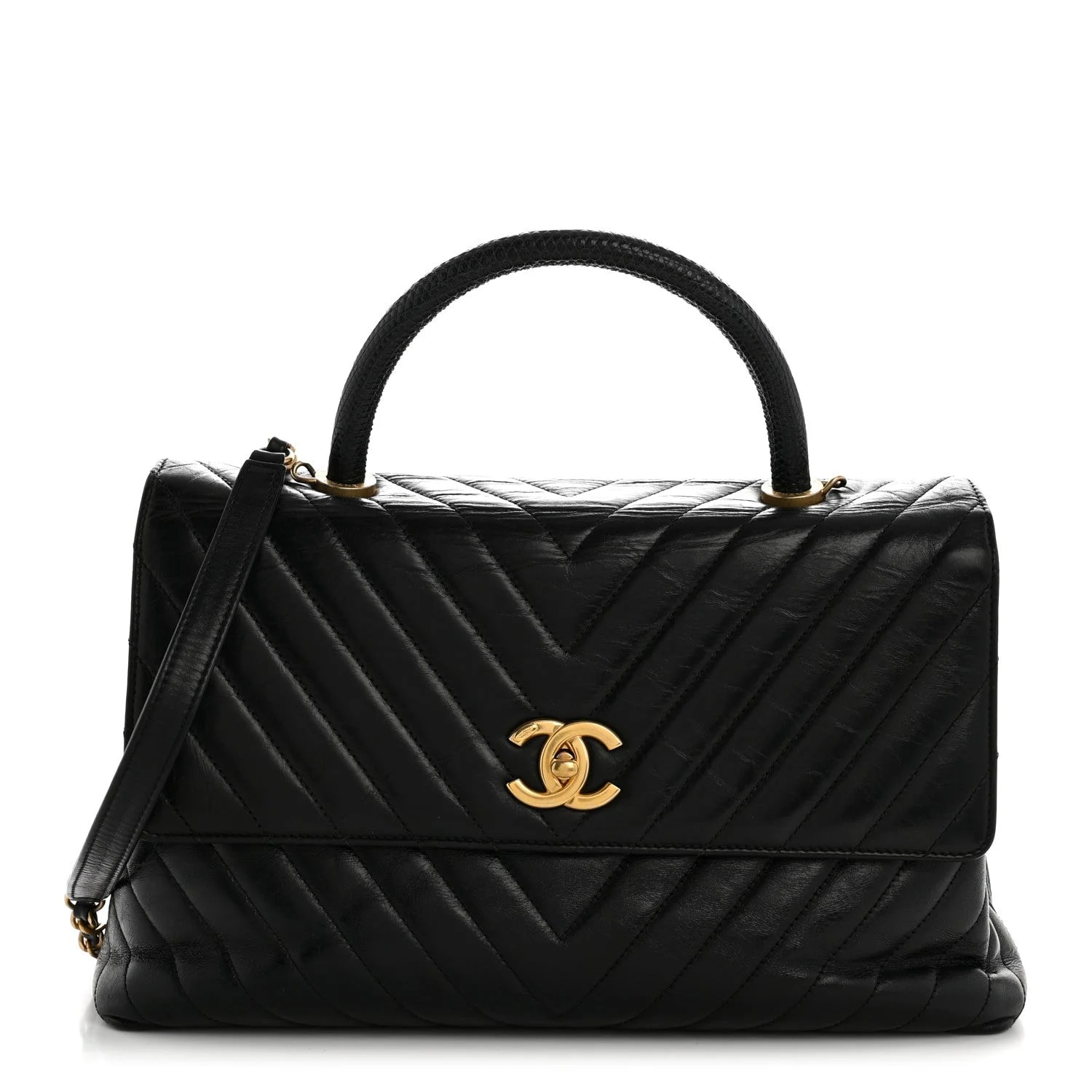 Chanel — Chevron Medium Coco Handle Flap — Handbag — resale