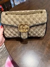 Gucci — Authentic Gucci GG Monogram Diagonal Quilted Marmont — Handbag — resale
