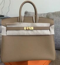 Hermès — NEW W/ Receipt Hermès Biscuit GHW Birkin 25 Retourne , Stamp G-2026 — Handbag — resale