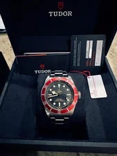 Tudor — Tudor Black Bay 58 41mm Black Dial Red Bezel Automatic Steel Bracelet Box Papers — Watch — resale