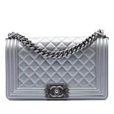 Chanel — Chanel Old Medium Metallic Boy Flap Crossbody — Handbag — resale