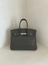 Hermès — Hermes Birkin 35 Large Etoupe 18 Palladium HW PHW Square Q — Handbag — resale