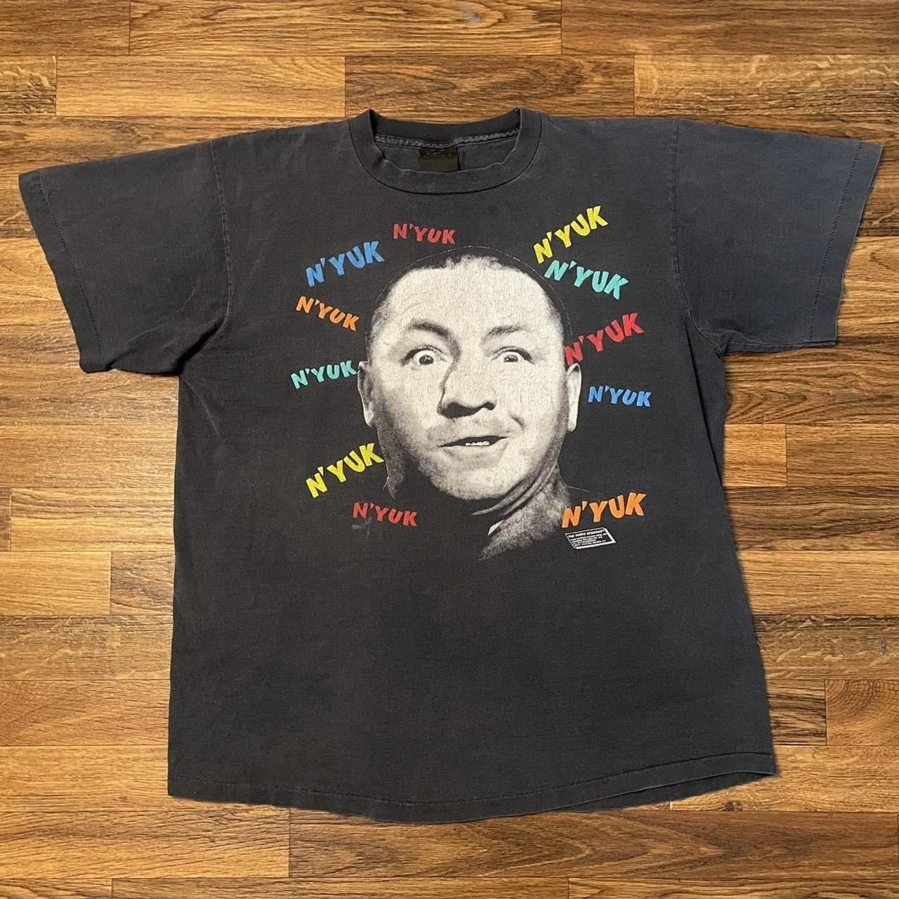 Tag — The Three Stooges VTY Nyuk Tee Changes Tag Sz XL Faded — streetwear — resale