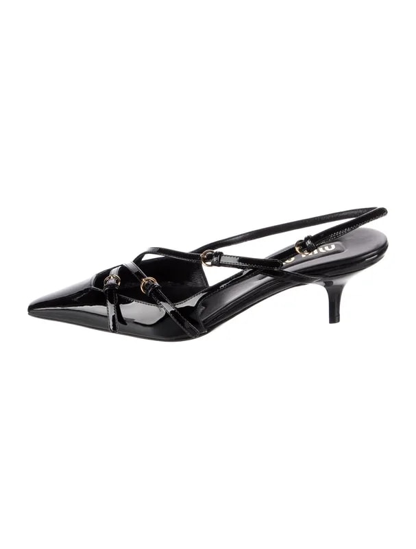 Miu Miu — Cutout Accent Slingback — Designer Shoe — resale