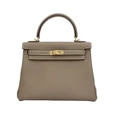 Hermès — Hermes Kelly 25 Togoetoupe Yellow Gold Hardware W Engraved YUKI-0 — Handbag — resale