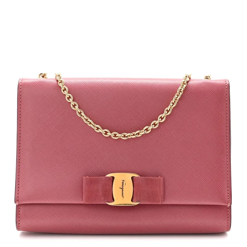 Salvatore Ferragamo — Hammered Mini Miss Bow Chain — Handbag — resale