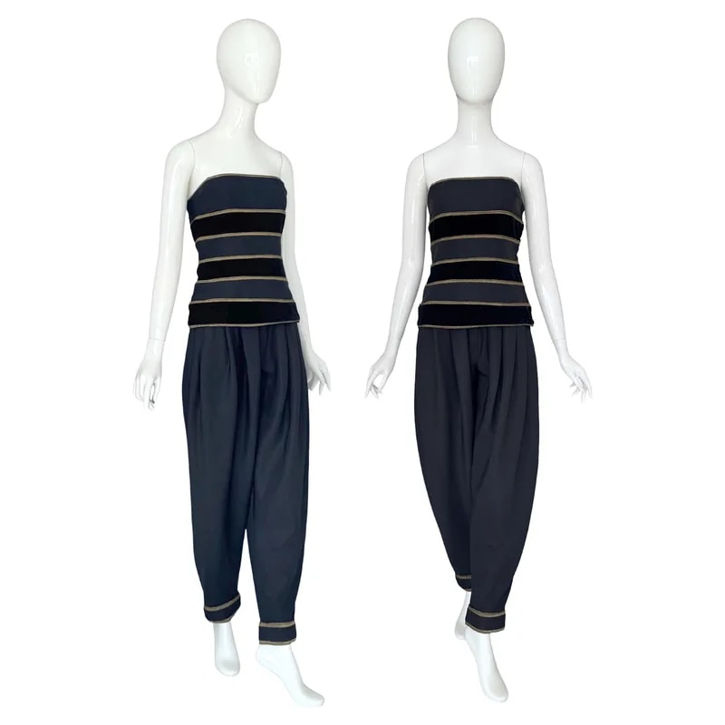 Gianni Versace — Gianni Versace 80s Bustier Top Harem Trousers Set — Clothing — resale