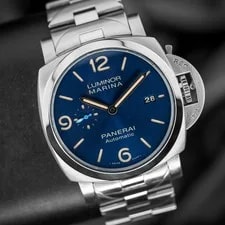 Panerai — Panerai Luminor Marina Blue Sunburst Full Set With Box and Papers - PAM01058 — Watch — resale