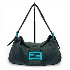 Fendi — Fendi Mamma Baguette Cotton 26cm Adjustable Strap 48cm — Handbag — resale