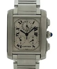 Cartier — Cartier 28mm Tank Francaise Chronoflex Chrono W51001Q3 ! Ref: 2303! — Watch — resale