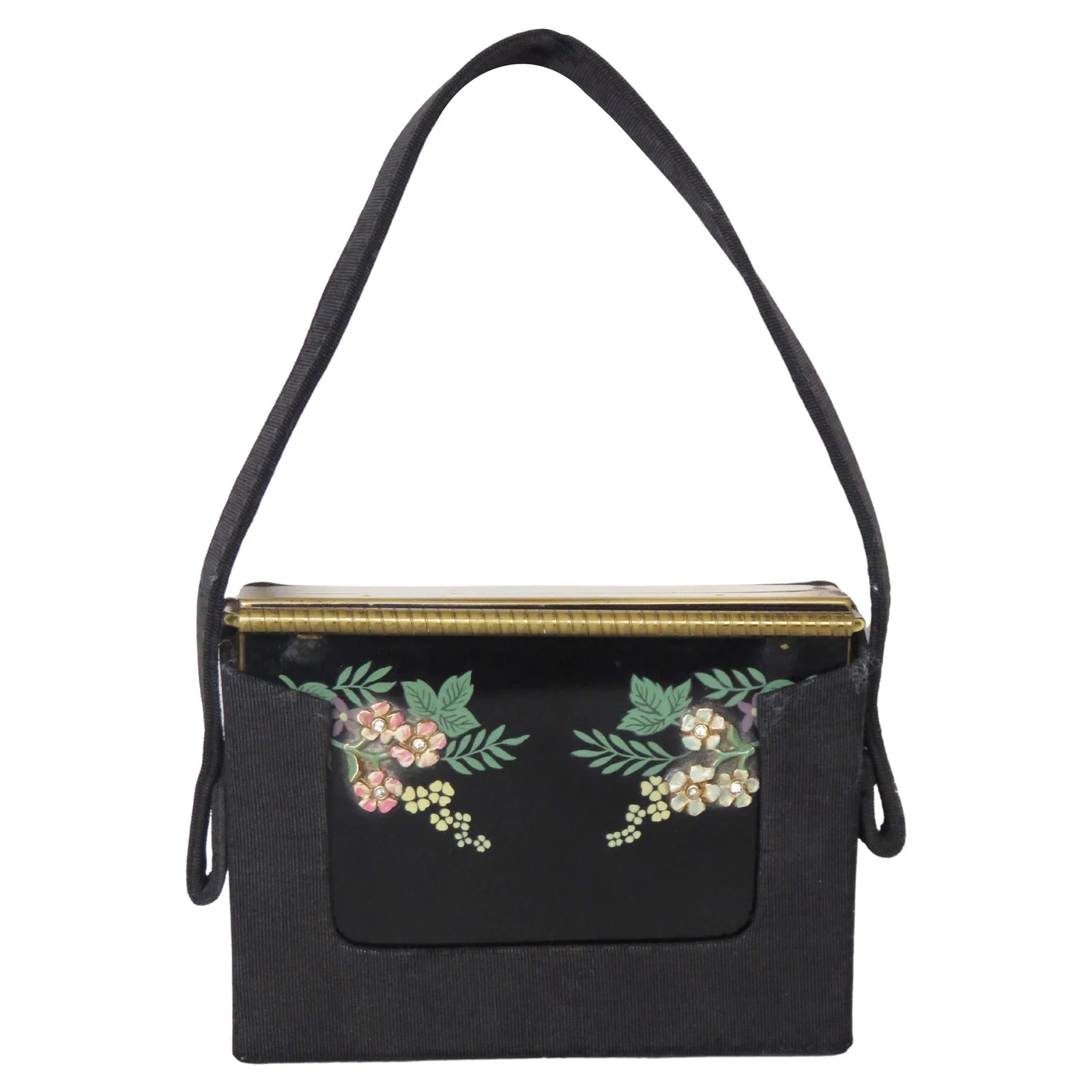Volupte — Volupte 1950s Enamel Flower Compact Miaudiere and Case — Handbag — resale