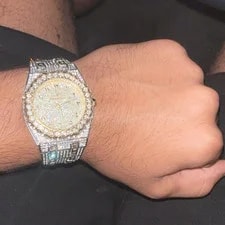 Audemars Piguet — Audemars Piguet Analog Gold Dial Silver Bracelet Diamond — Watch — resale