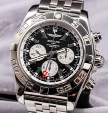 Breitling — Breitling Chronomat GMT 47 Mm Black Dial $10K Msrp Serviced Box eBay Live AB0410 — Watch — resale
