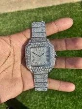 Cartier — Cartier Santos Silver Tone Quartz Roman Numerals Date Square Bracelet — Watch — resale
