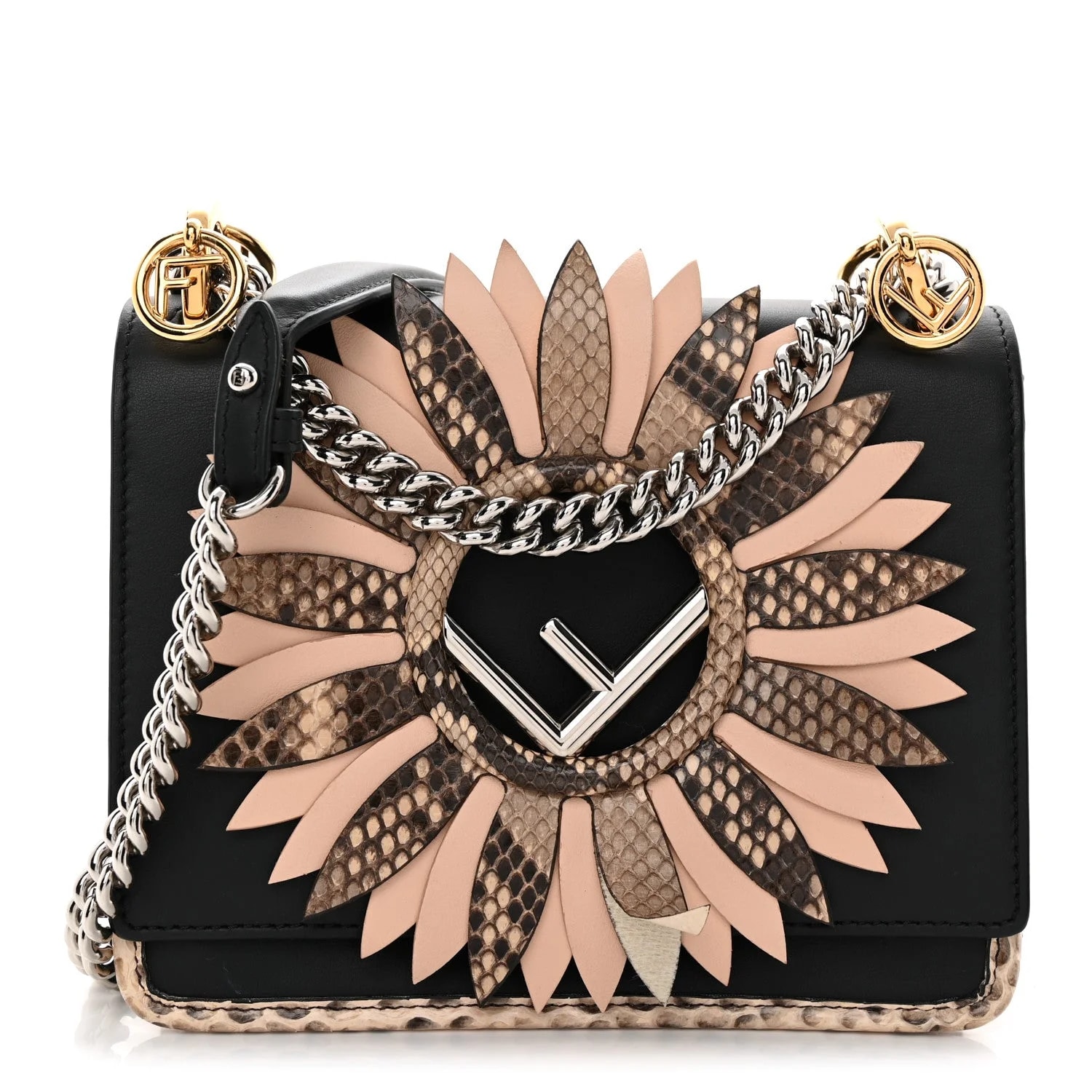 Fendi — Vitello Century F Is Fendi Flower Burst Small Kan I — Handbag — resale