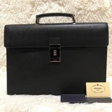 Prada — Prada Top Handle Briefcase Combination Lock Business — Handbag — resale