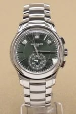 Patek Philippe — Patek Philippe 5905/1A-001 Flyback Chrono Annual Calendar Olive Green Sunburst — Watch — resale