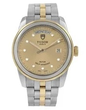 Tudor — Tudor Glamour Day Date M56003-0005 Champagne Diamond Dial Gold Steel 39MM — Watch — resale