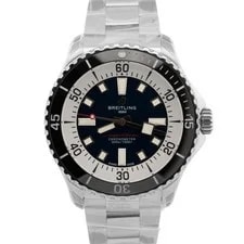 Breitling — NEW Papers Breitling SuperOcean Black Stainless Steel 44mm A17376 BOX — Watch — resale