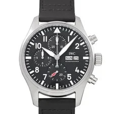 IWC — New IWC Pilots Chronograph Steel Case Automatic 43 Mm Black IW378001 — Watch — resale