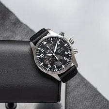 IWC — IWC Pilot Chronograph Stainless Steel Black Dial 43mm Automatic IW377709 — Watch — resale