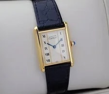 Cartier — Cartier Must de Tank LM Vermeil Gold Roman Dial Quartz 23mm — Watch — resale