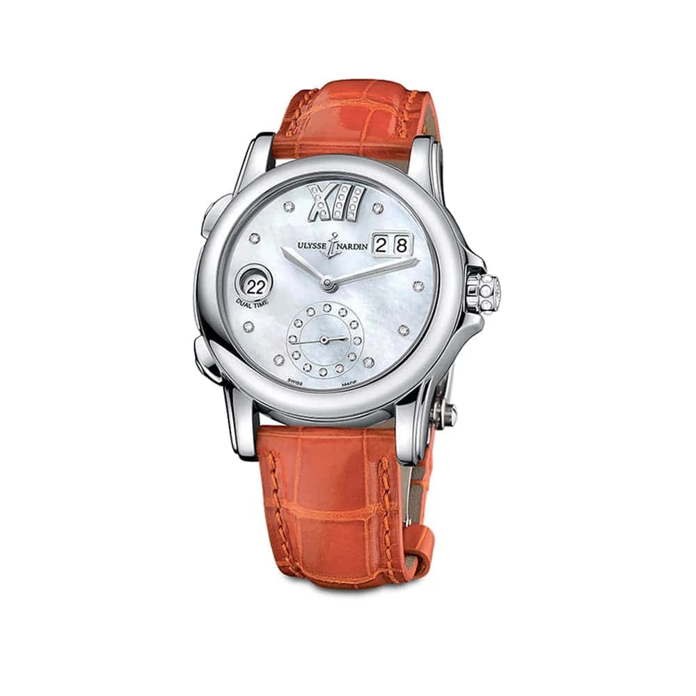 Worldofluxuryus — Ulysse Nardin Dual Time Stainless Steel & Diaonds Lady's — Watch — resale
