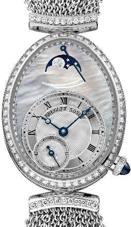 Worldofluxuryus — Breguet Reine de Naples Moon Phase 18K White Gold & Diamonds — Watch — resale