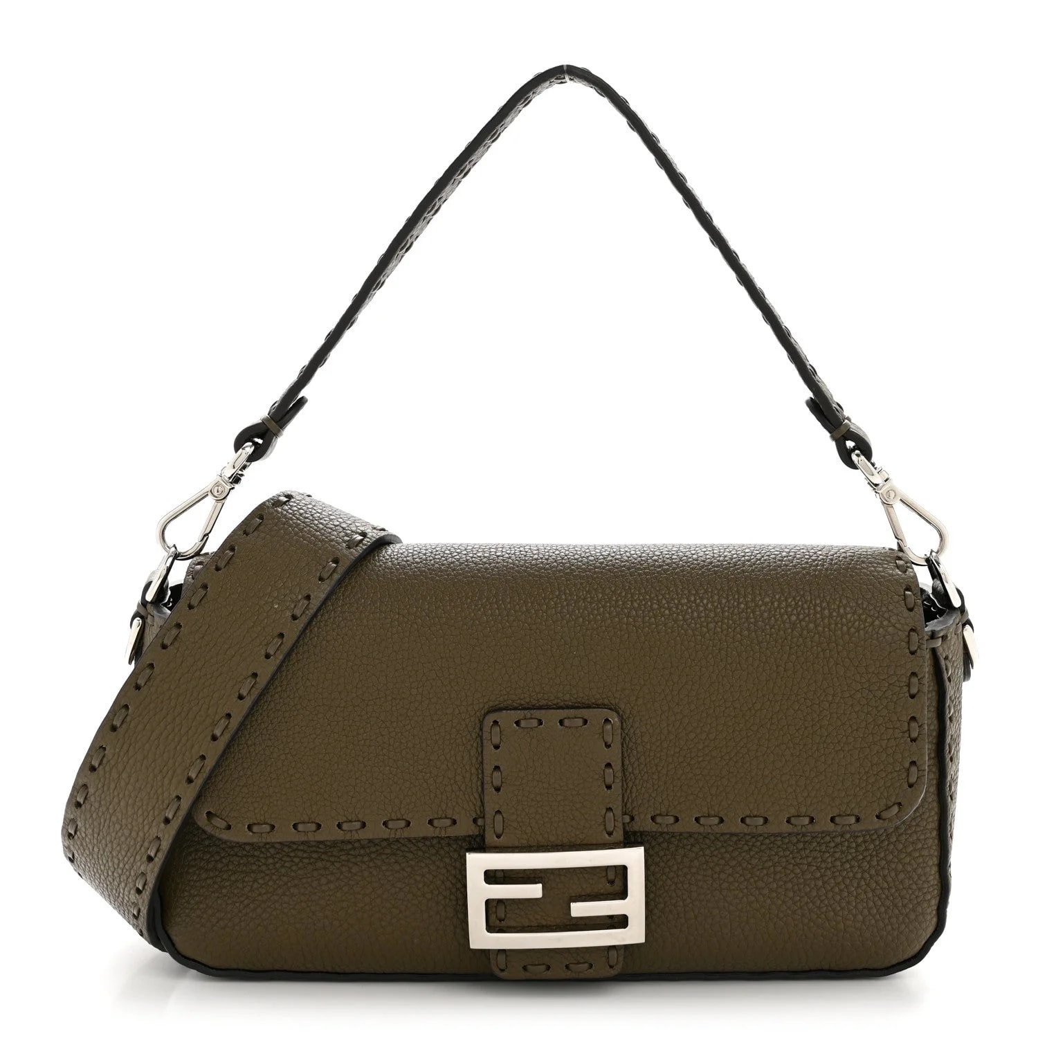 Fendi — Cuoio Roma Sellerissima Sintetica Tape Stitch Baguette — Handbag — resale