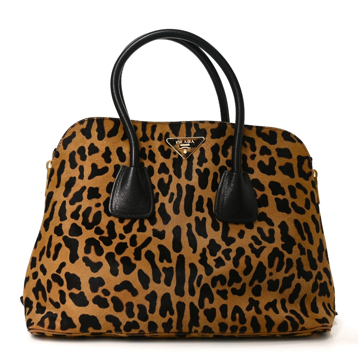 Prada — Pony Hair Leopard Print Large Cavallino Miele Moro — Handbag — resale