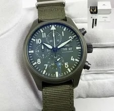 IWC — IWC Pilot Top Gun Woodland IW389106 44MM Green Dial Ceramic Box Papers — Watch — resale