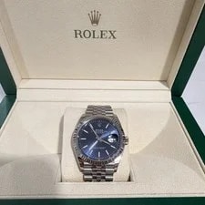 Rolex — Rolex Ref:126234 Year 2020 Blue Dial Fluted Bezel Jubilee Bracelet/Box and Card — Watch — resale