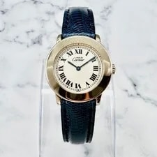 Cartier — Cartier Must Ronde SM W1008743 Vermeil Quartz Lizard Leather Navy — Watch — resale