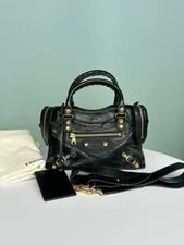 Balenciaga — Balenciaga Motorcycle City Mini Crackled Crossbody Duty Paid — Handbag — resale