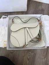 Dior — Dior Saddle Medium White Gold W/ Box, , Receipt — Handbag — resale