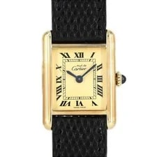 Cartier — Authentic Cartier Must Tank SM Gold Plated 82974200 Gold Plated Manual Windi... — Watch — resale