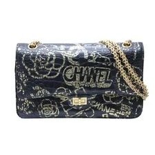 Chanel — Chanel 2.55 W Flap W Chain Model 28 Coco Mark 19FW Graffiti Crocodi — Handbag — resale