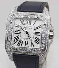 Cartier — Cartier Santos 100 XL Steel & Diamond Automatic 2656 - Box & Papers — Watch — resale