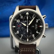 IWC — IWC Pilot's Black With Leather Strap - IW377701 — Watch — resale