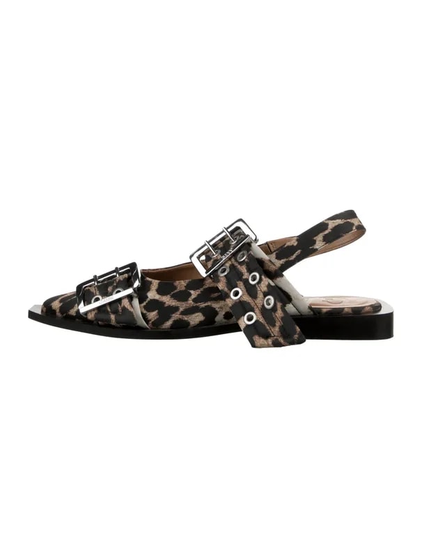 Ganni — Animal Print Slingback — Designer Shoe — resale
