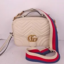 Gucci — Gucci GG Marmont Chevron Small Zip HW USA Strap — Handbag — resale