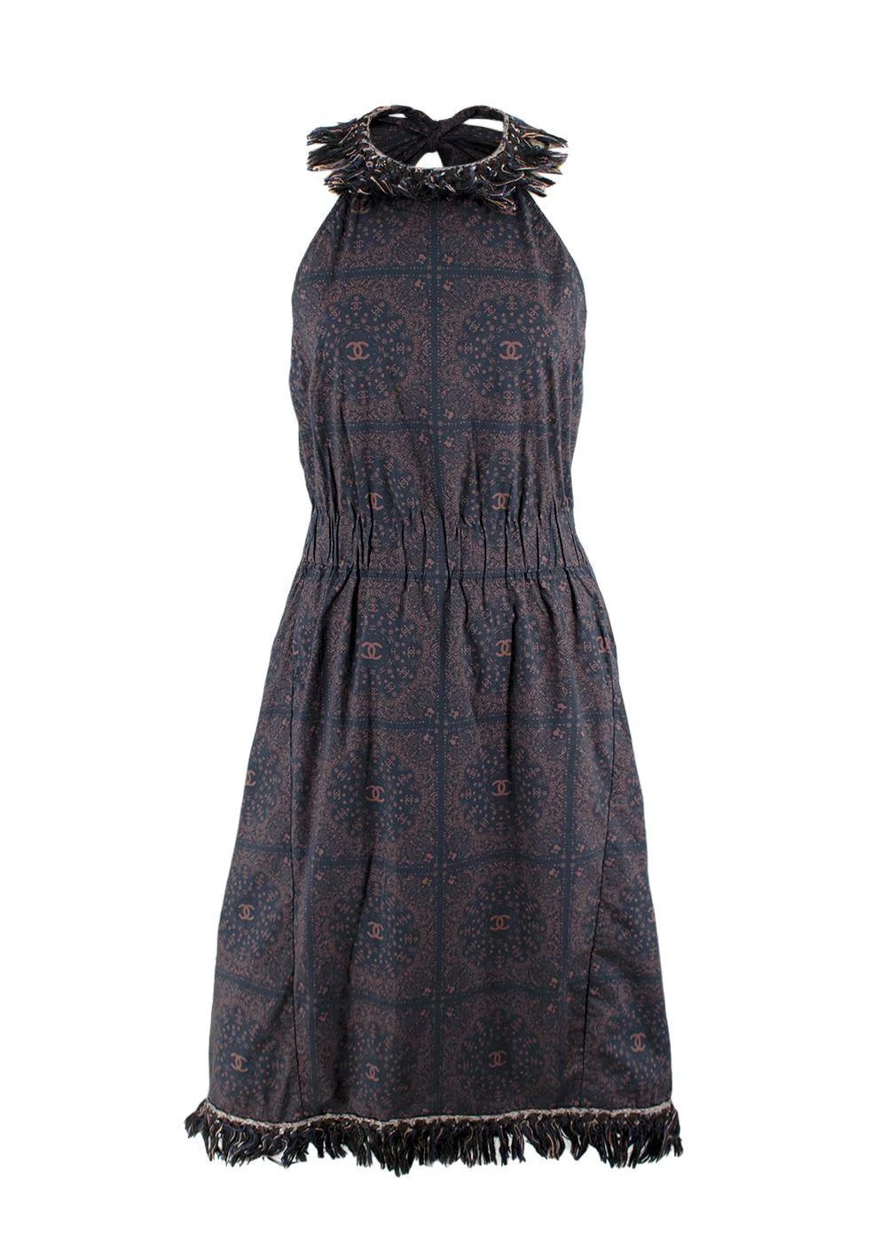 Chanel — Chanel Fringed CC Paisley Print Halterneck Dress — Clothing — resale