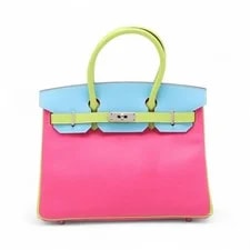 Hermès — Hermès Birkin 30 le Tournay Tyrian X Kiwi X Celeste Metal — Handbag — resale
