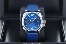 Panerai — Panerai Luminor Due 42mm PAM01124, Blue Dial, Limited 1500 -Steel on Blue Strap — Watch — resale