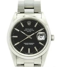 Rolex — Rolex Oyster Perpetual Date 15200 Automatic 34mm Black — Watch — resale